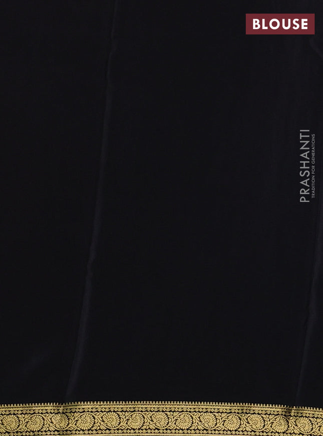 Pure mysore silk saree red and black with zari woven buttas and zari woven border