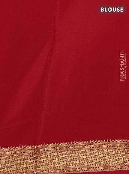 Pure mysore silk saree black and red with zari woven buttas and zari woven border