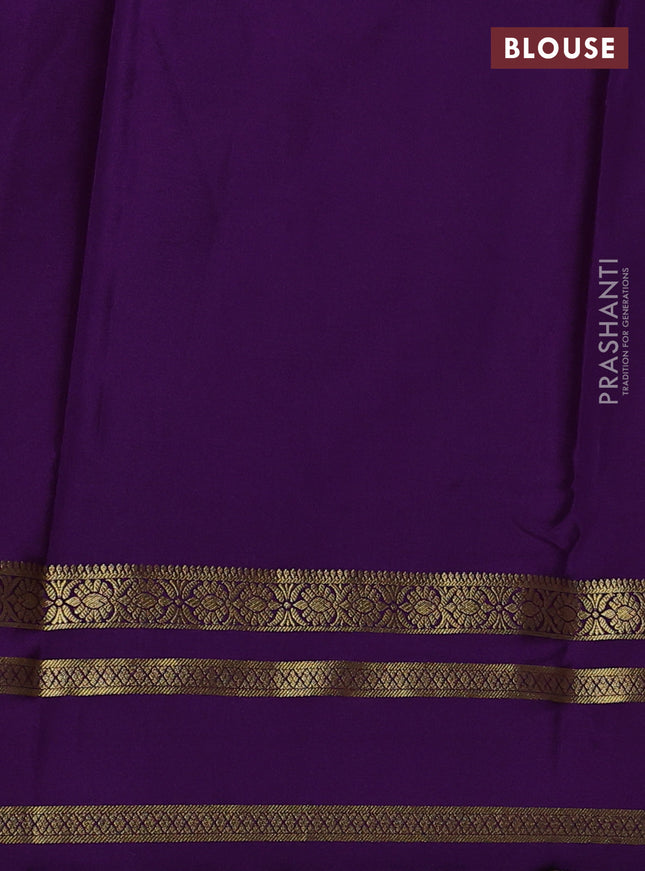Pure mysore silk saree red and violet with zari woven buttas and zari woven border