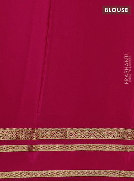 Pure mysore silk saree sandal and pink with zari woven buttas and zari woven border