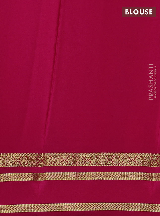 Pure mysore silk saree sandal and pink with zari woven buttas and zari woven border