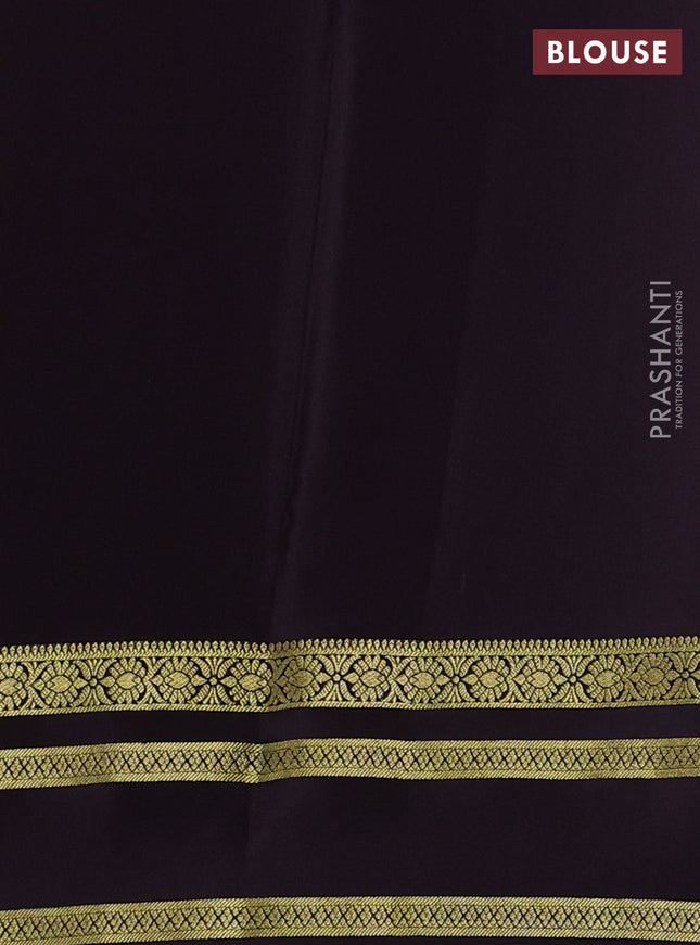 Pure mysore silk saree mild purple and deep jamun with zari woven buttas and zari woven border
