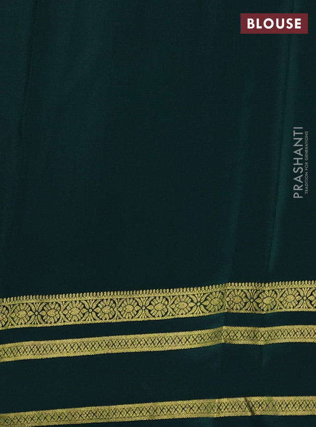 Pure mysore silk saree pink and green with zari woven buttas and zari woven border