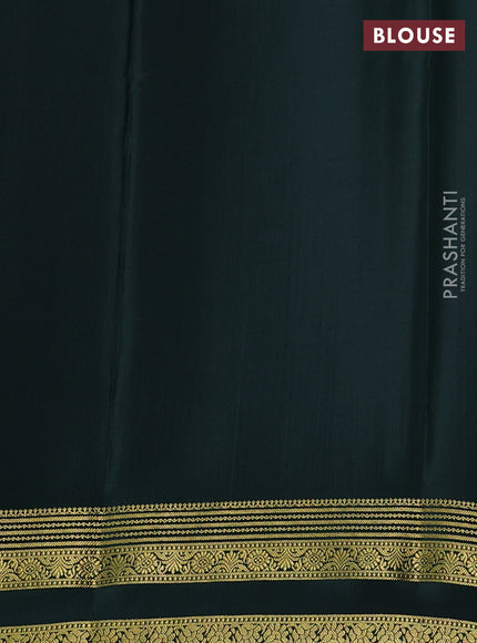 Pure mysore silk saree red and green with allover small zari checks and zari woven border