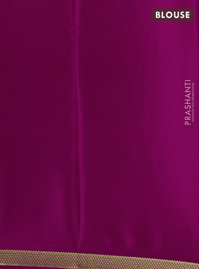 Pure mysore silk saree pink with allover zari checked pattern and zari woven border