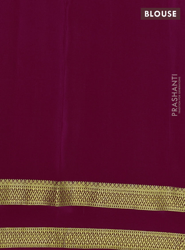 Pure mysore silk saree pink with allover zari checked pattern and rettapet zari woven border