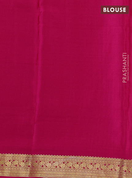 Pure mysore silk saree pink with allover zari checked pattern and zari woven border