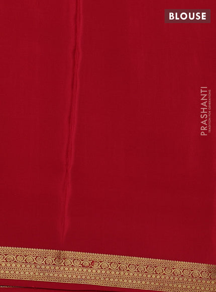 Pure mysore silk saree black and maroon with allover zari checked pattern and zari woven border