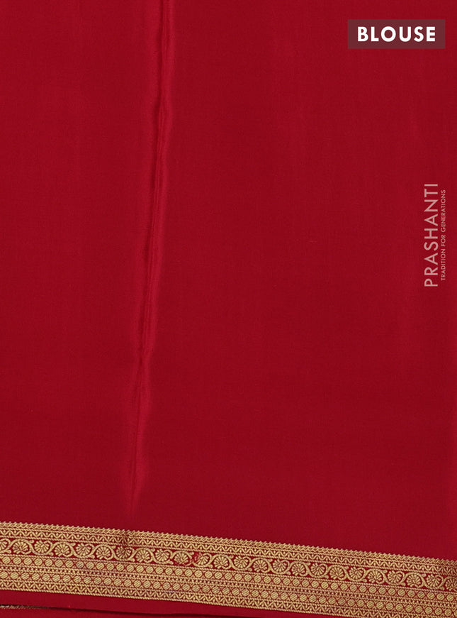 Pure mysore silk saree black and maroon with allover zari checked pattern and zari woven border