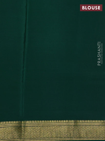 Pure mysore silk saree pink and green with allover stripes pattern and zari woven border