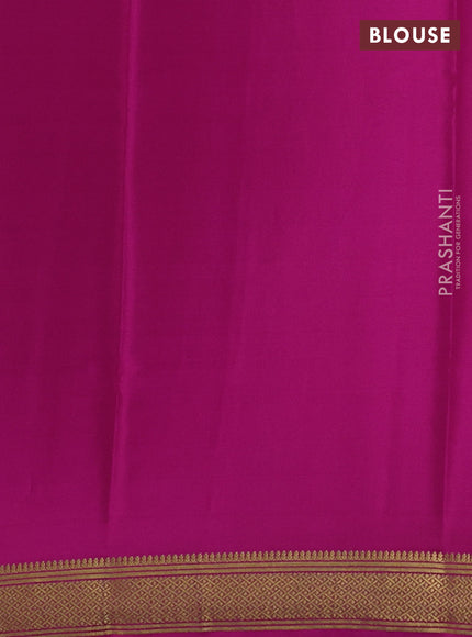Pure mysore silk saree royal blue and pink with allover stripes pattern and zari woven border