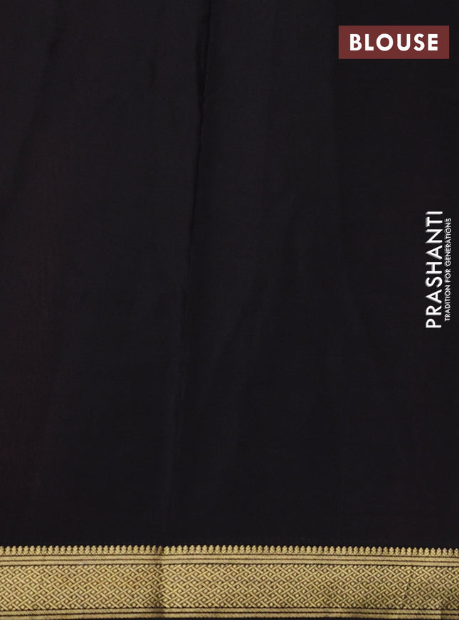 Pure mysore silk saree red and black with allover zari weaves and zari woven border