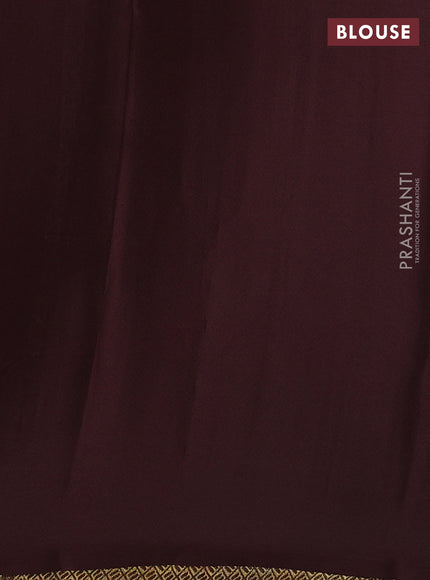 Pure mysore silk saree sandal and brown with allover zari stripes pattern in borderless style