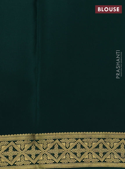 Pure mysore silk saree red and green with allover zari checks & buttas and long rich zari woven border