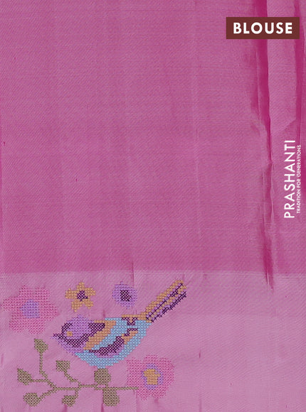 Pure gadwal silk saree mustard yellow and light pink with plain body and embroided butta border