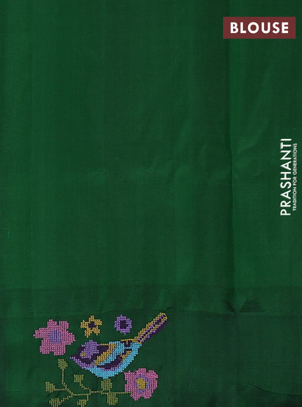 Pure gadwal silk saree mustard yellow and green with zari woven buttas and embroided butta border