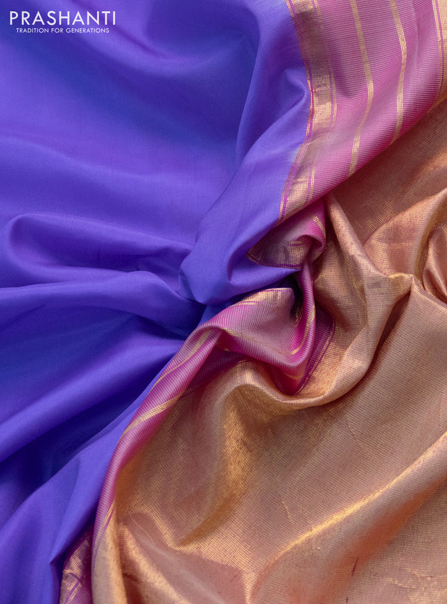 Pure gadwal silk saree lavender and pastel pink with zari woven buttas and embroided butta border