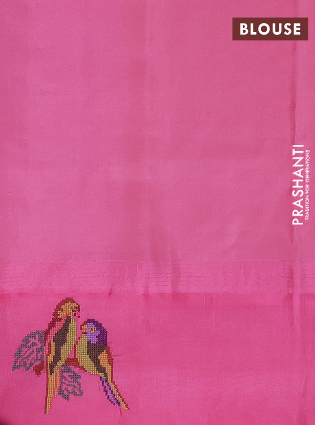 Pure gadwal silk saree yellow and pink with zari woven buttas and embroided butta border