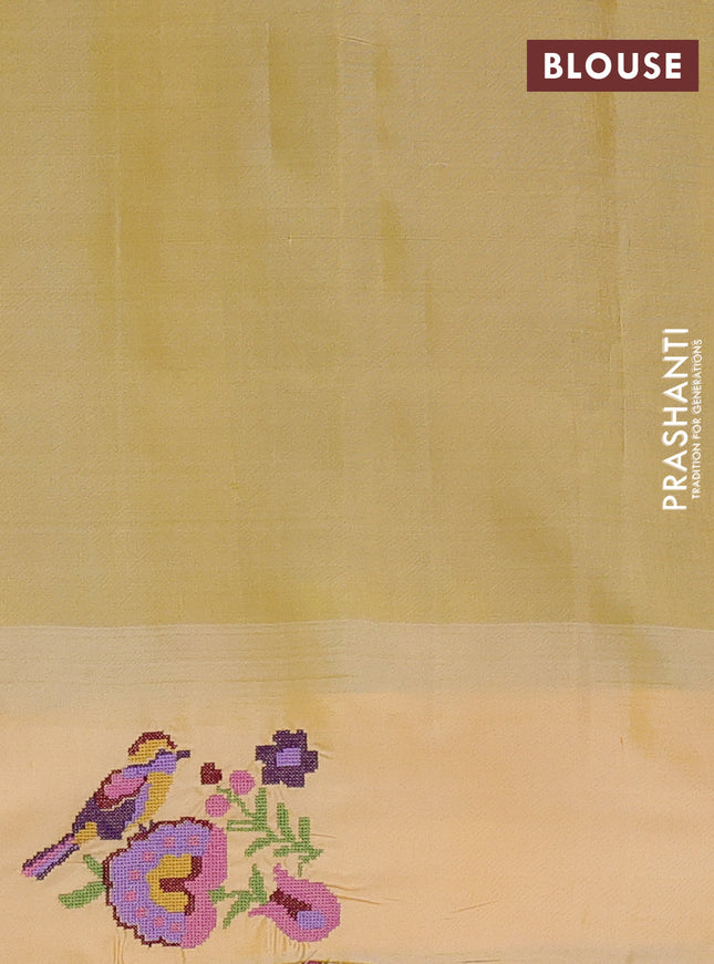 Pure gadwal silk saree black and yellow with plain body and embroided butta border