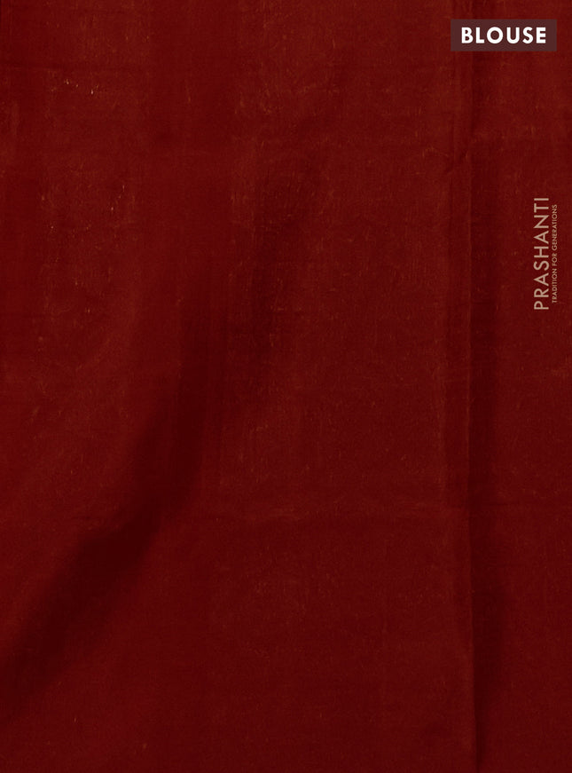 Venkatagiri silk saree red with silver zari woven floral buttas in borderless style