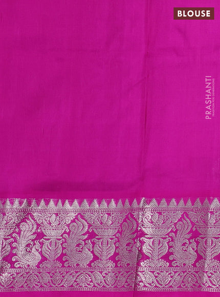 Venkatagiri silk saree mild purple and pink with silver zari woven buttas and silver zari woven border