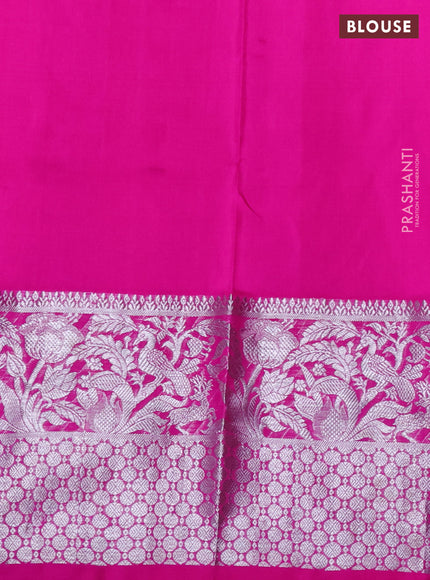 Venkatagiri silk saree red and pink with silver & gold zari woven buttas and long silver zari woven border