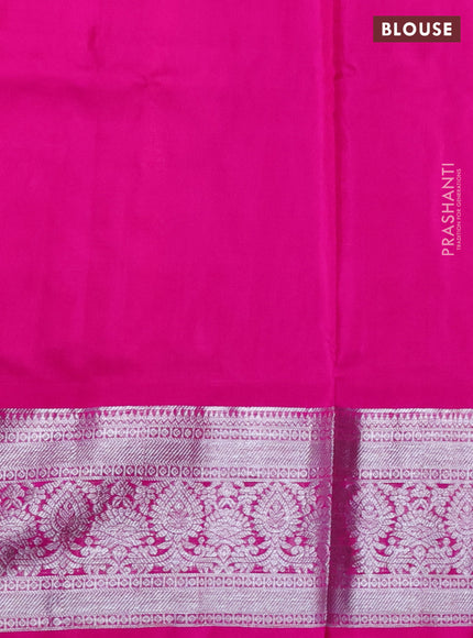 Venkatagiri silk saree light pink and pink with silver zari woven buttas and silver zari woven border