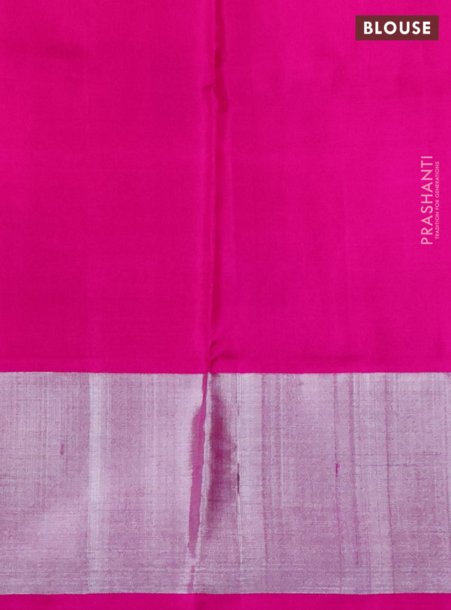 Venkatagiri silk saree red and pink with allover jamdani weaves and silver zari woven border