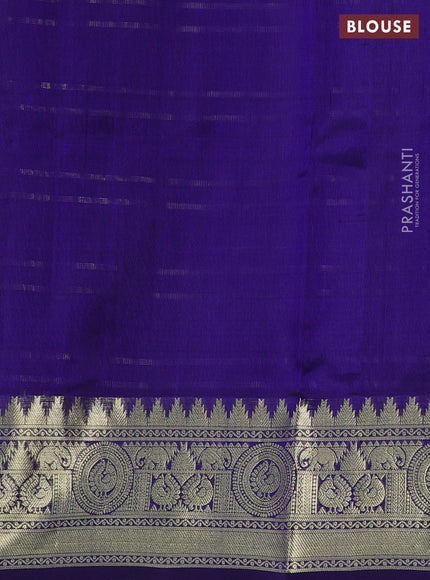 Venkatagiri silk saree blue with allover zari checks & buttas and rich zari woven border
