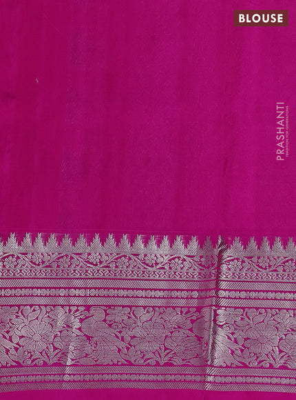 Venkatagiri silk saree dual shade of greenish pink and pink with allover zari checks & buttas and long rich zari woven border