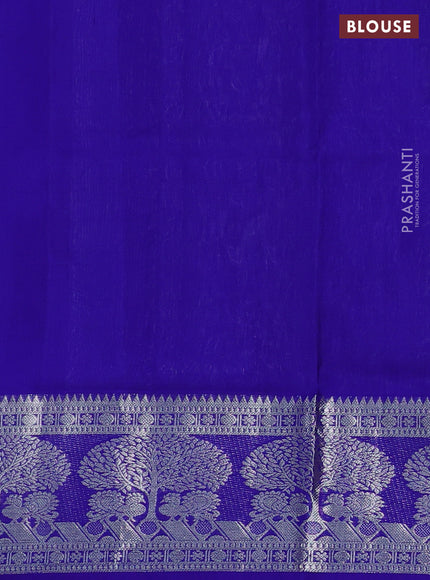 Venkatagiri silk saree cs blue and blue with silver zari woven buttas and silver zari woven border