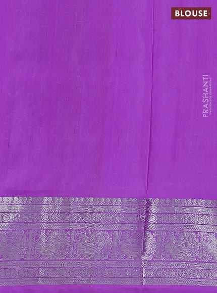 Venkatagiri silk saree lavender with allover silver weaves and rich silver zari woven border