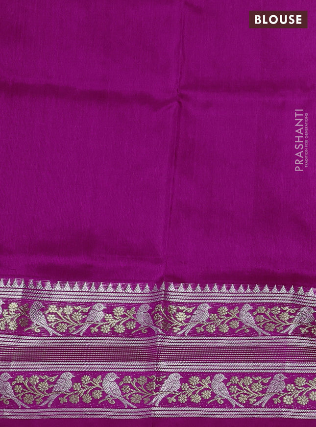 Venkatagiri silk saree magenta pink with silver & gold zari woven buttas and rich zari woven border