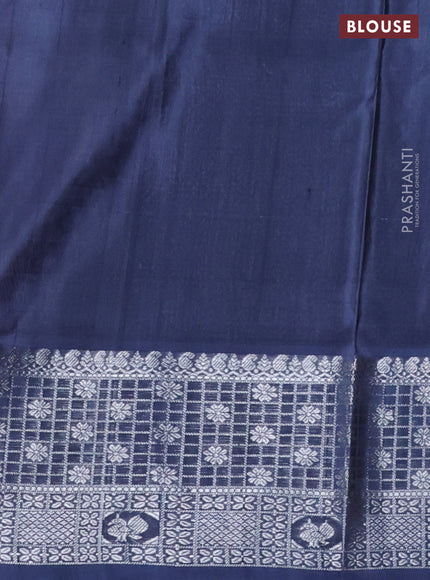 Venkatagiri silk saree pastel pink and grey with silver zari woven paisley buttas and silver zari woven border