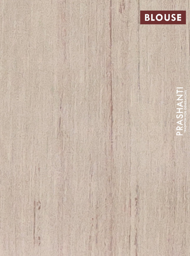 Semi tussar saree sandal with butta prints and madhubani printed pallu