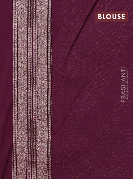 Banarasi semi silk saree wine shade with allover thread & zari weaves and woven border