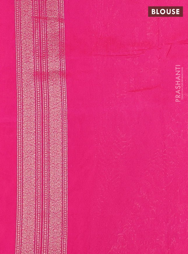 Banarasi semi silk saree pink with allover thread & zari weaves and woven border