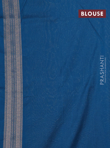 Banarasi semi silk saree cs blue with allover thread & zari weaves and woven border