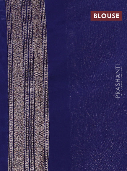 Banarasi semi silk saree blue with allover thread & zari weaves and woven border