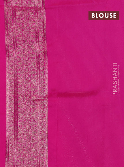 Banarasi semi silk saree pink with allover thread & zari weaves and woven border