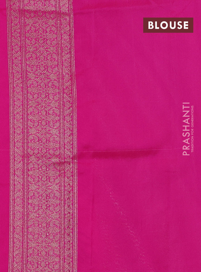 Banarasi semi silk saree pink with allover thread & zari weaves and woven border