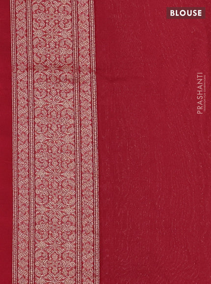 Banarasi semi silk saree maroon with allover thread & zari weaves and woven border