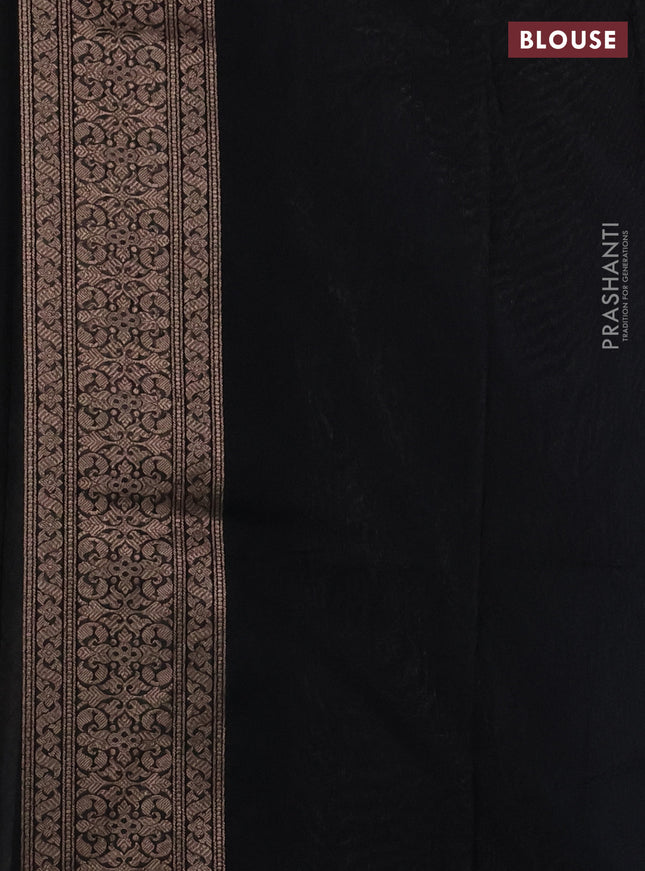 Banarasi semi silk saree black with allover thread & zari weaves and woven border