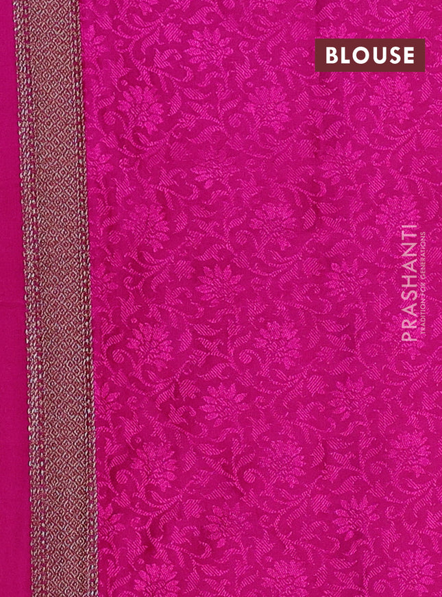 Banarasi semi silk saree pink with allover thread & zari woven butta weaves and woven border