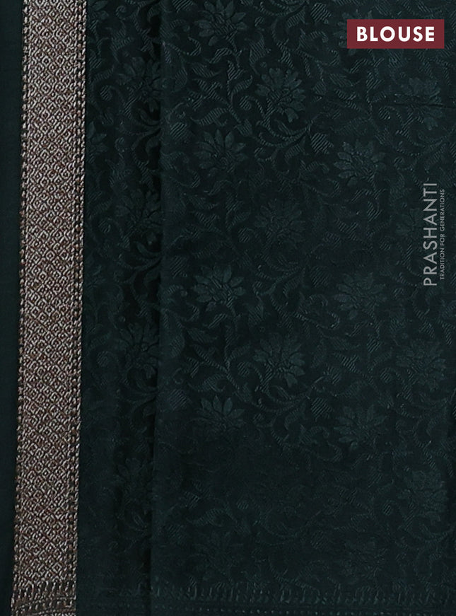 Banarasi semi silk saree green with allover thread & zari woven butta weaves and woven border
