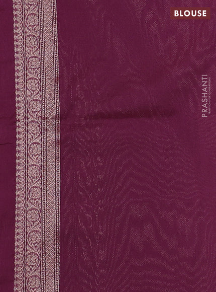 Banarasi semi silk saree wine shade with allover thread & zari weaves and woven border