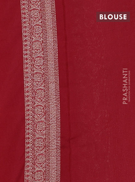 Banarasi semi silk saree maroon with allover thread & zari weaves and woven border