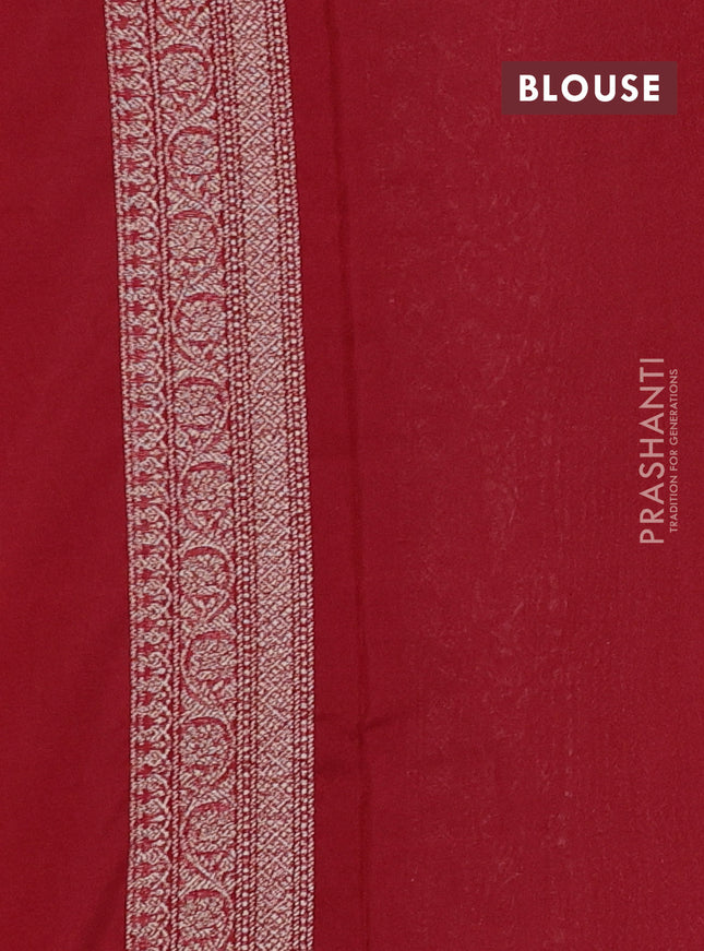 Banarasi semi silk saree maroon with allover thread & zari weaves and woven border