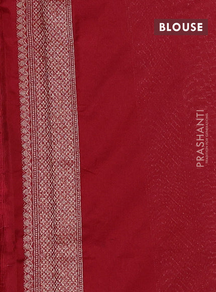 Banarasi semi silk saree maroon with allover thread & zari weaves and woven border