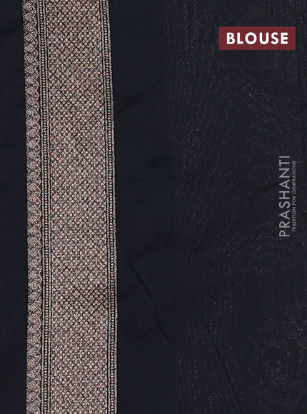 Banarasi semi silk saree black with allover thread & zari weaves and woven border